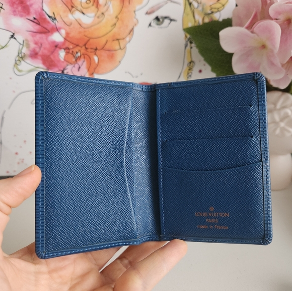LOUIS VUITTON Blue Epi Card Holder Pocket Organizer - Picture 4 of 10